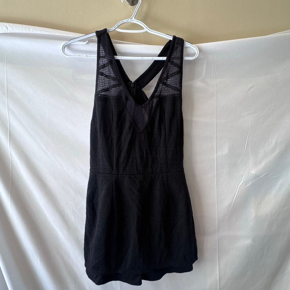 Free People soft cotton shirts romper navy with details size small euc